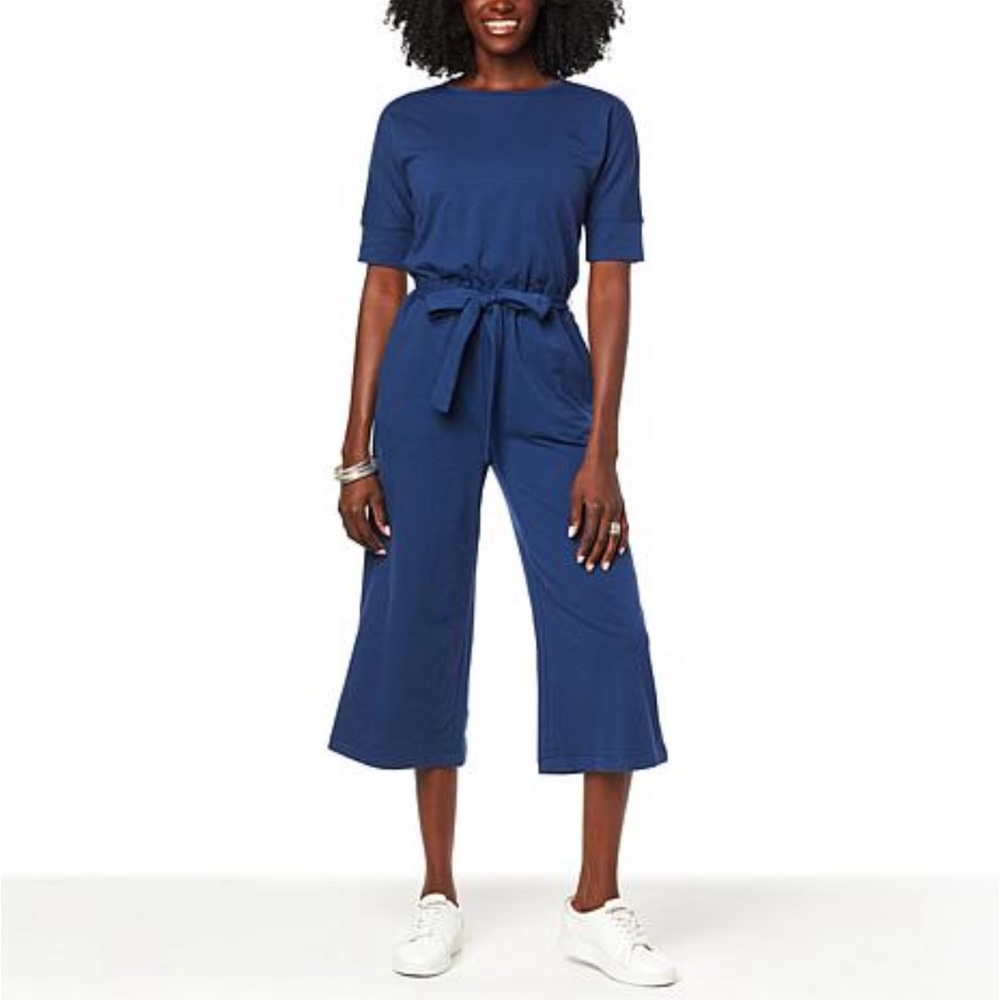 WynneLounge Baby French Terry Tie-Waist Jumpsuit